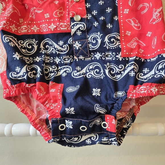 Wrangler Infant/Toddler Patchwork Onesie Size 6-9 Months - Picture 4 of 11